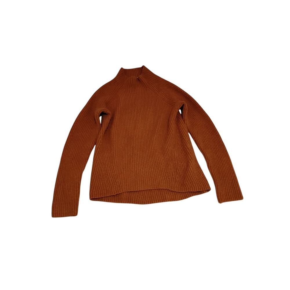 Madewell Northfield Mockneck Sweater Mustard Yellow Wool Blend Size Small